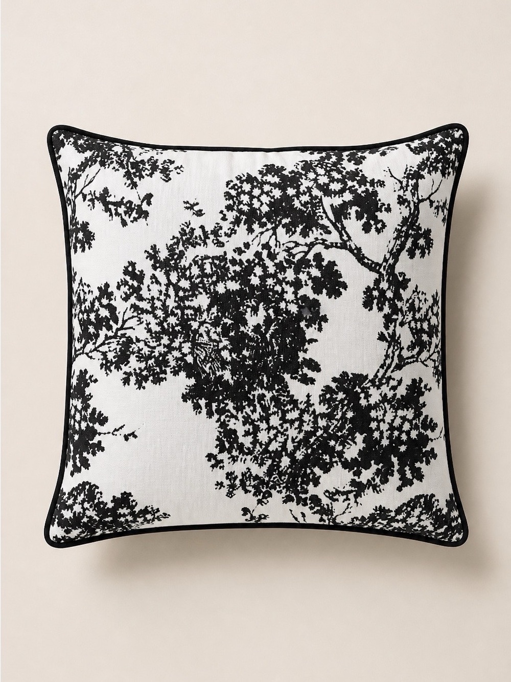 Black and White Nature-Inspired Pillow Cover